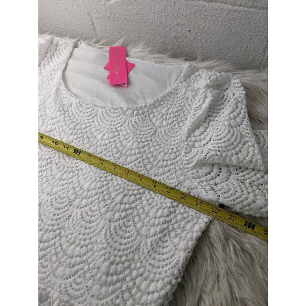 Lilly Pulitzer Women's Geanna Resort White Scalloped Shell Lace Dress Sz XXL 2XL - Picture 4 of 14
